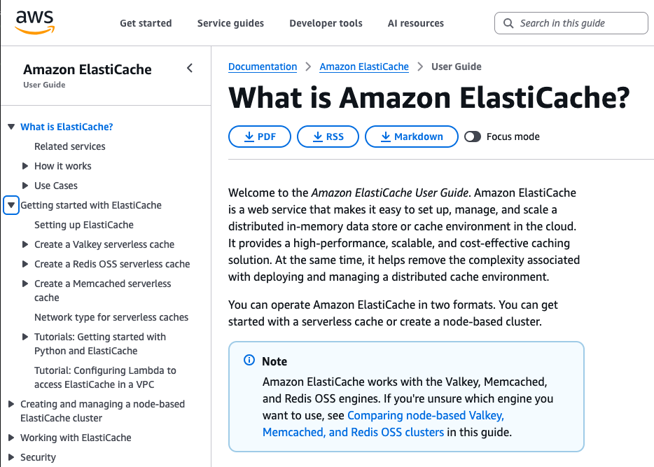 Improving Information Architecture for AWS ElastiCache