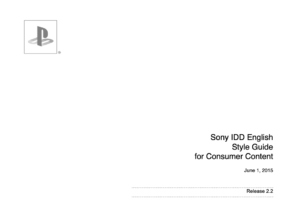 Cover page for Sony Information Design & Development Style Guide