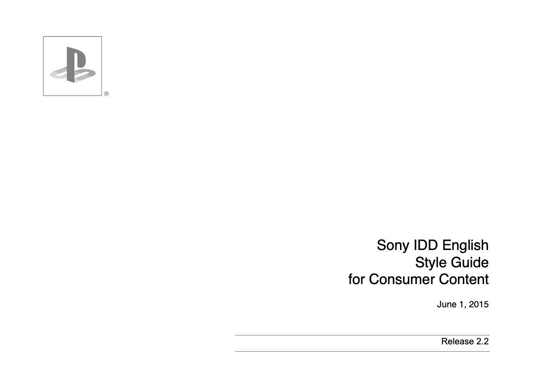 Style Guide – Sony